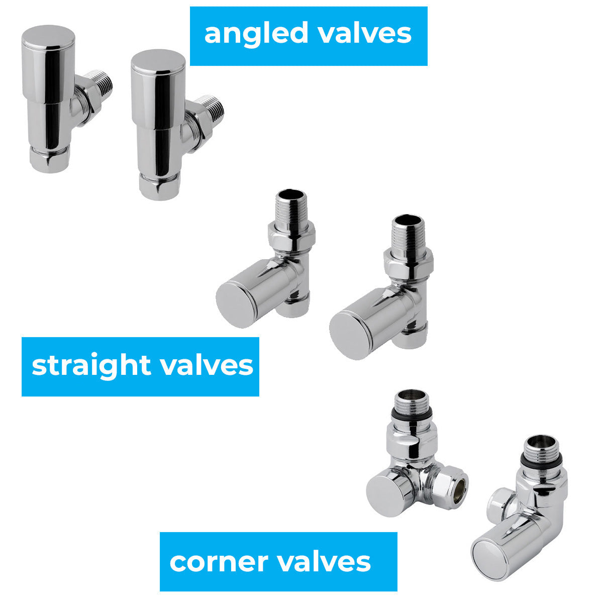 Madrid Radiator Valve Range Chrome