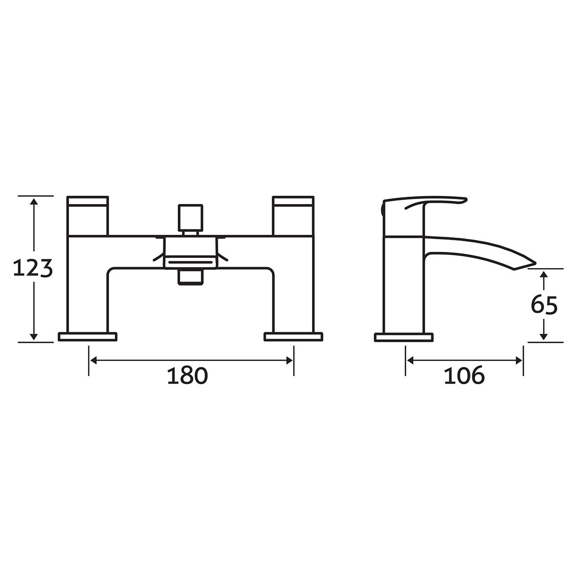 Deluxe Manly Black Bath Shower Mixer With Handset Kit