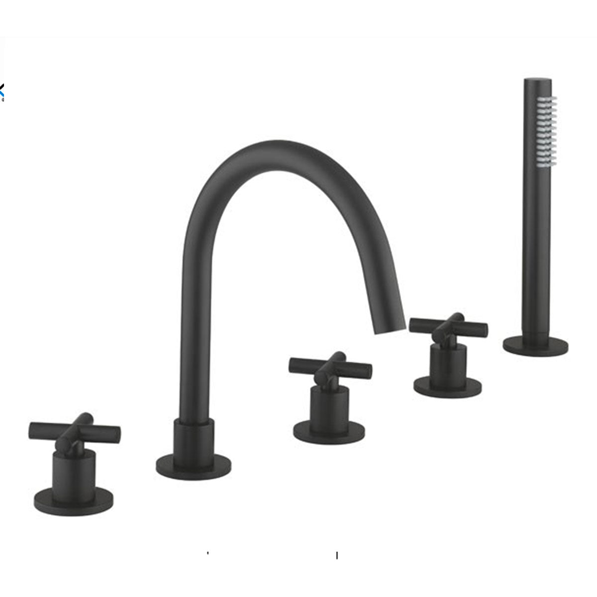 Crosswater MPRO Crosshead Deck Mounted 5 Tap Hole Bath Mixer with Shower Handset
