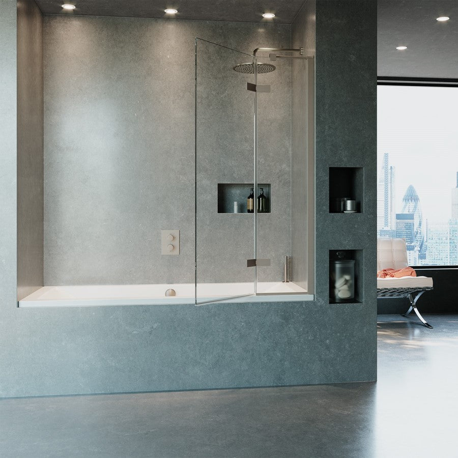 Crosswater OPTIX 10 Single Bath Screen with Inline Panel