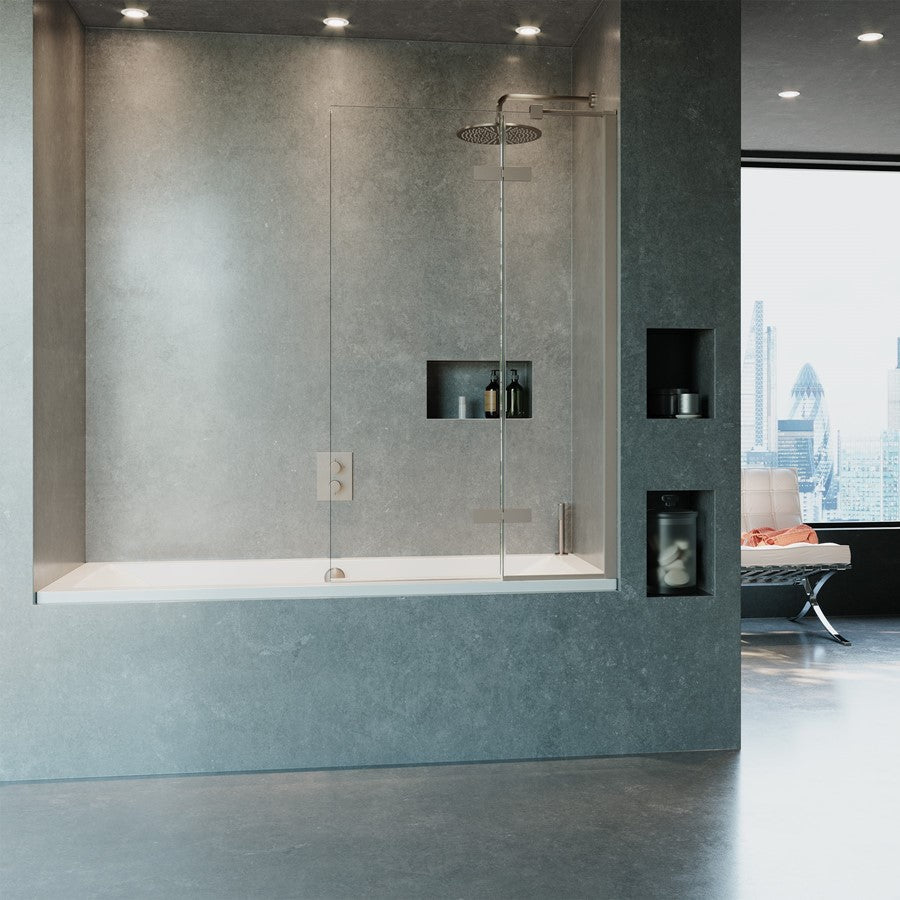 Crosswater OPTIX 10 Single Bath Screen with Inline Panel