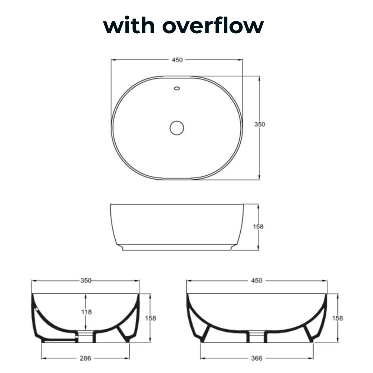 Crosswater Pearl Gloss White Countertop Basin