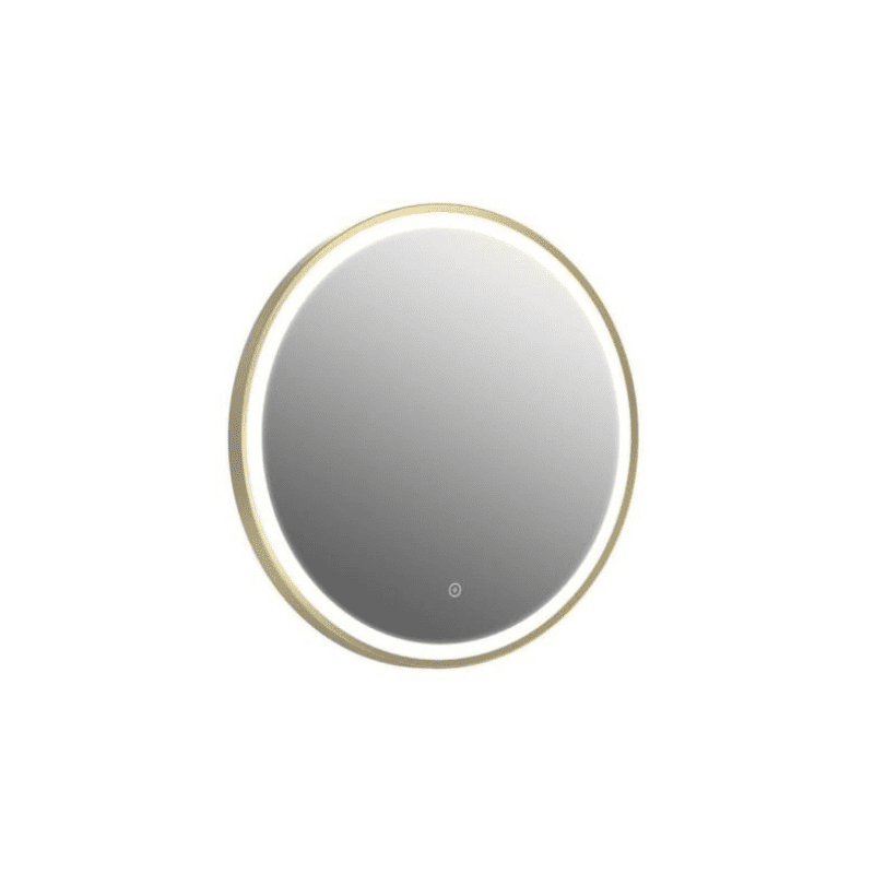 Deluxe Pembroke Brushed Brass Round LED Mirror with Demist & Colour Change