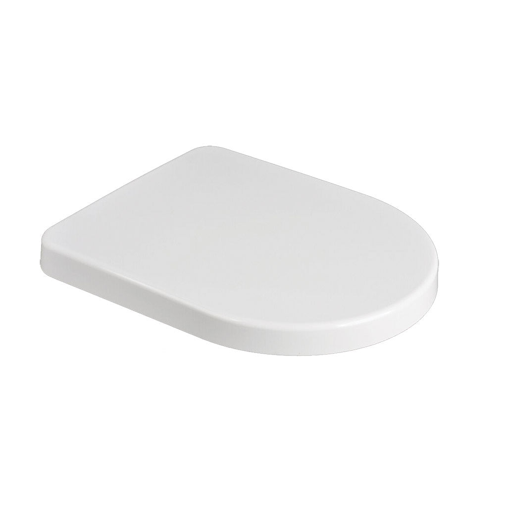 D Shaped Soft Close Toilet Seat With Quick Release Hinges - White