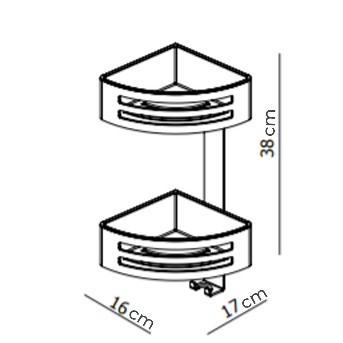 Deluxe Two Tier Corner Shower Basket With Removable Tray