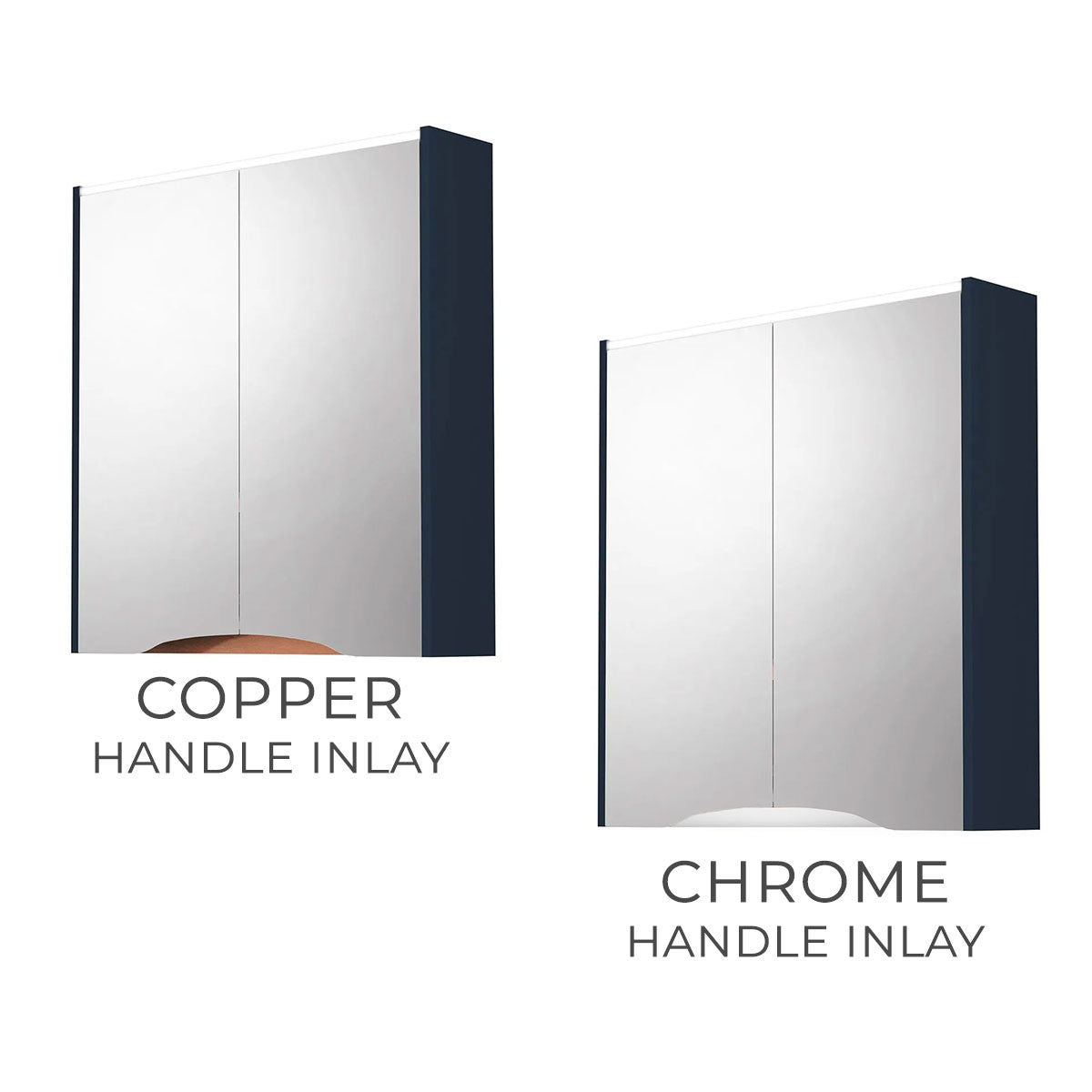Utopia Lustre Bathroom Mirror Cabinet Handle Options