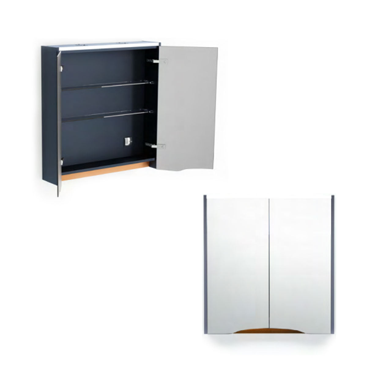 Utopia Lustre Bathroom Mirror Cabinet Wall Hung With LED Illumination