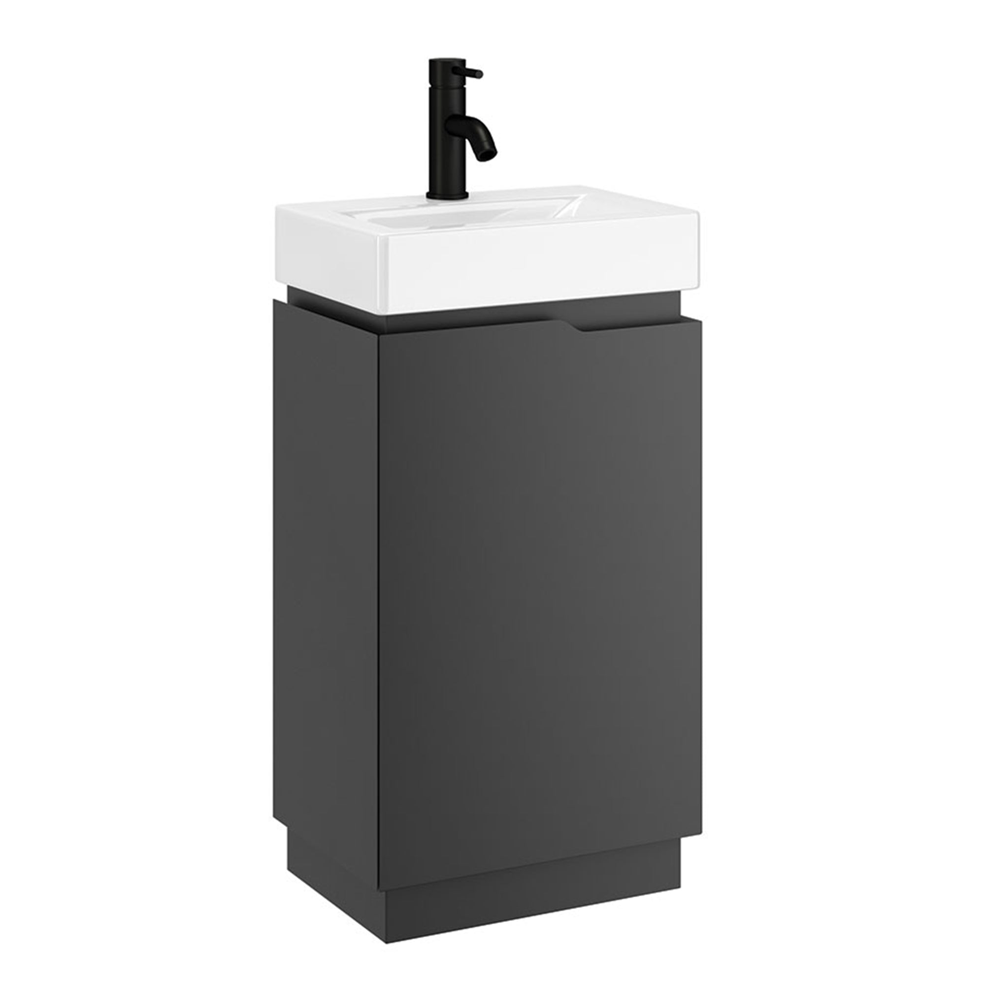 vegas 450 cloakroom vanity unit with basin matt grey