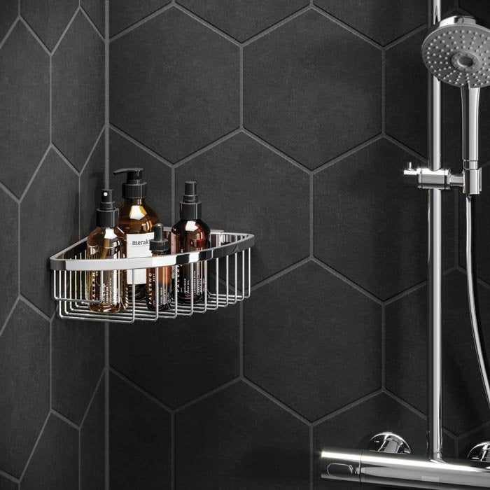 HiB Traditional Corner Shower Basket