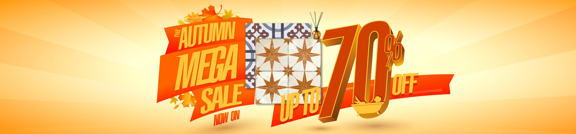 Up to 70% Off tiles in our Autumn MEGA Sale 