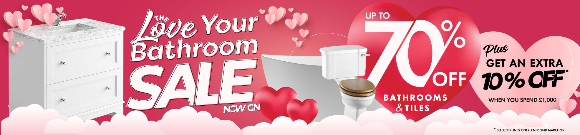 Up to 70% Off Love Your Bathroom Sale banner