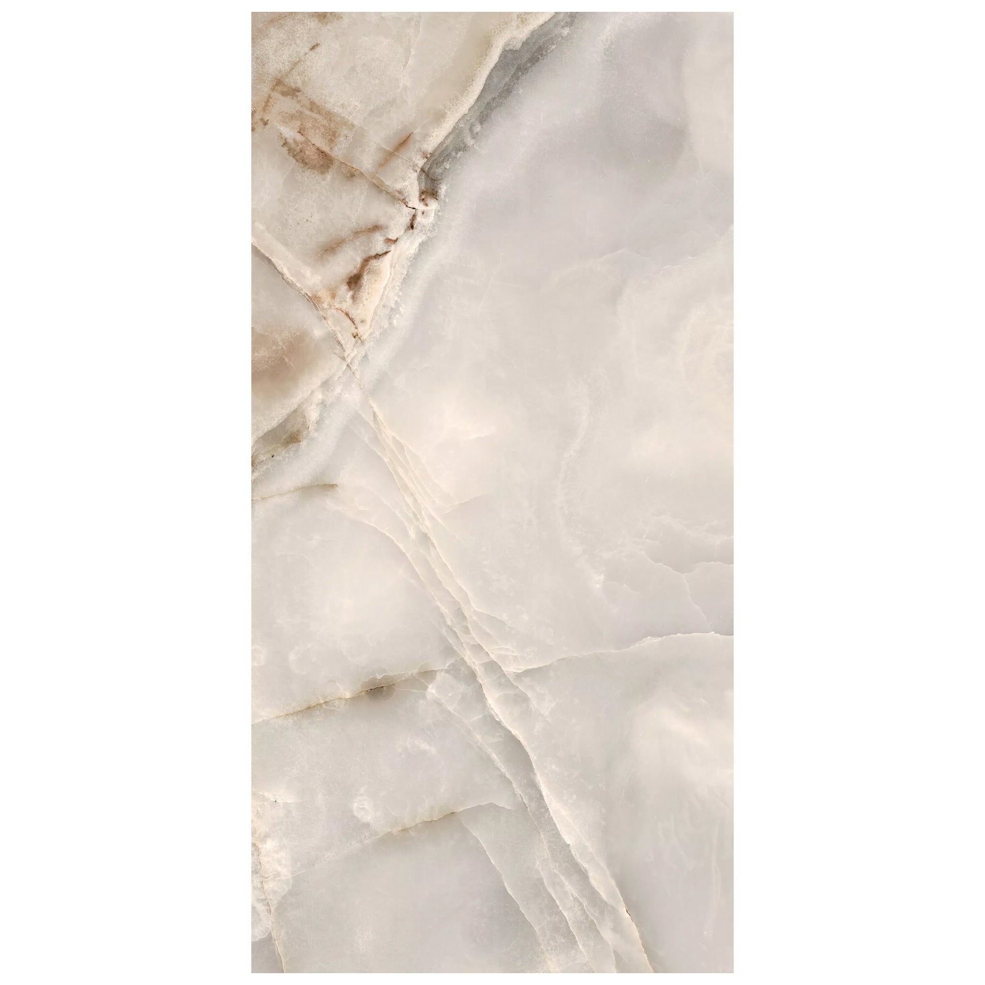 Sample of the Rêves Noisette Onyx Effect Porcelain Tile in Matt, supplied by Deluxe Bathrooms.