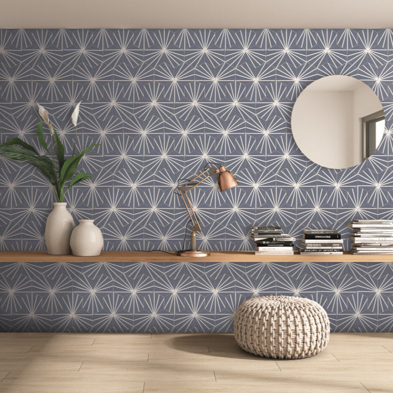 Deluxe Lilypad Azul Hexagon Matt Porcelain Tile 23x20cm