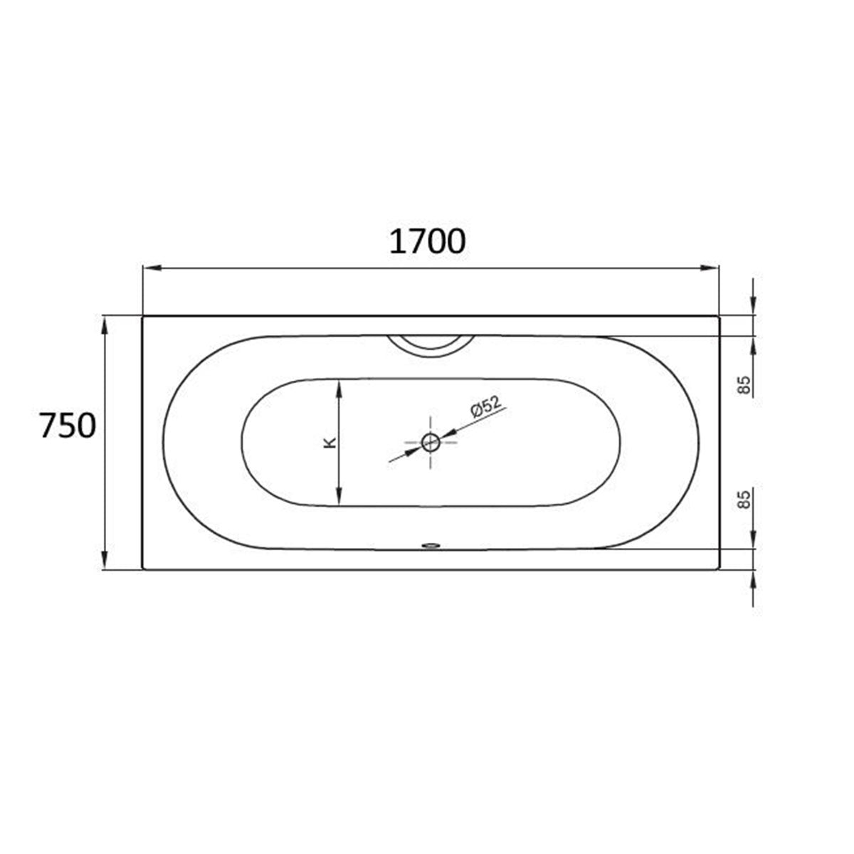 Bette Starlet Double Ended Steel Bath Dimensions