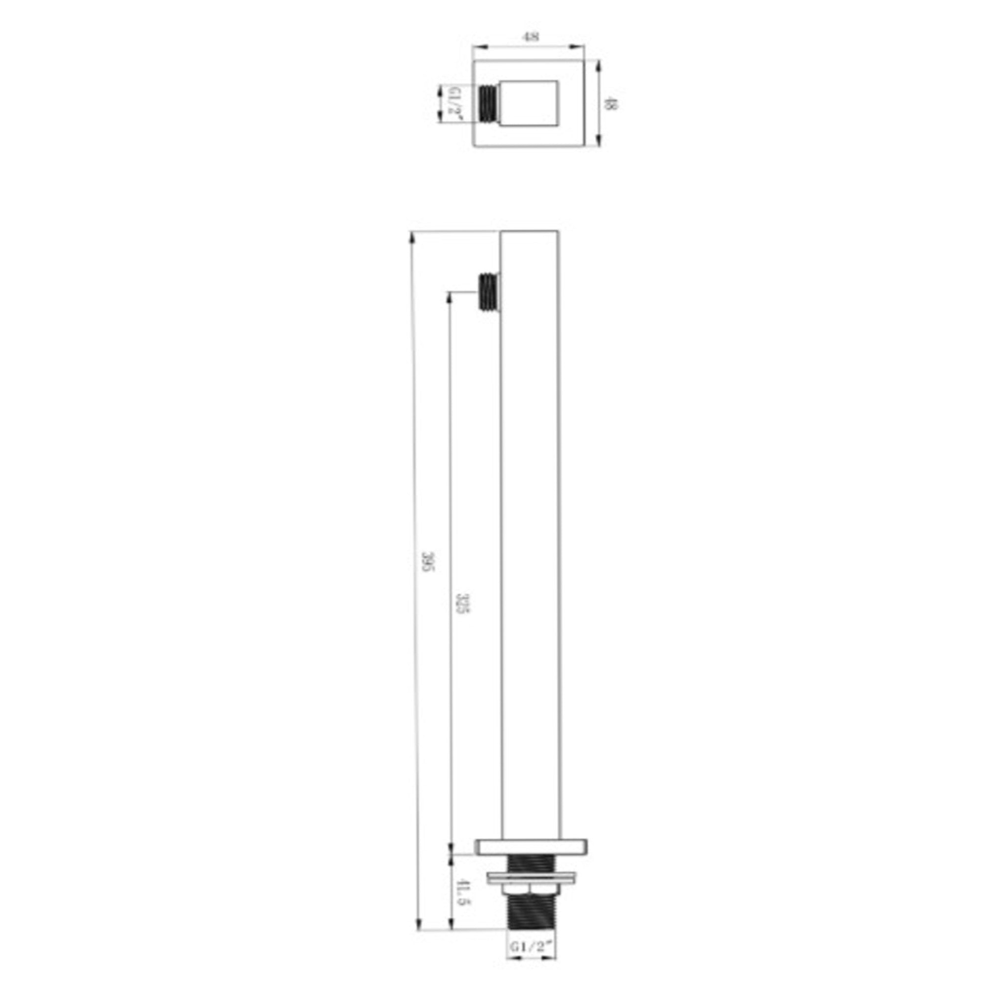 Deluxe Square Concealed 2 Outlet Thermostatic Shower Kit - Brushed Brass