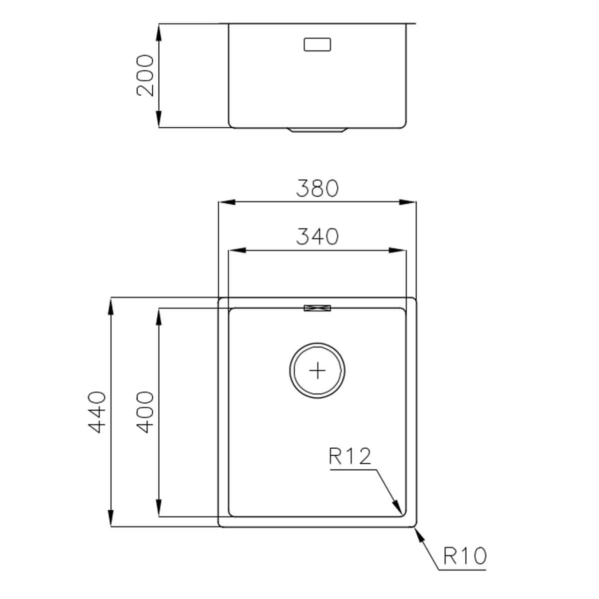 Foster S4001 Kitchen Sink Brushed Stainless Steel 380x400mm