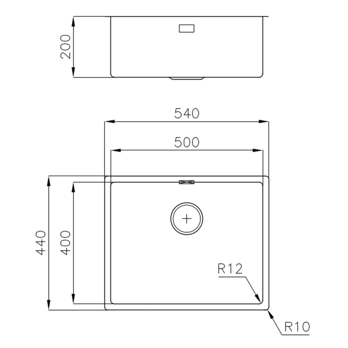 Foster S4001 Kitchen Sink Brushed Stainless Steel 540x440mm