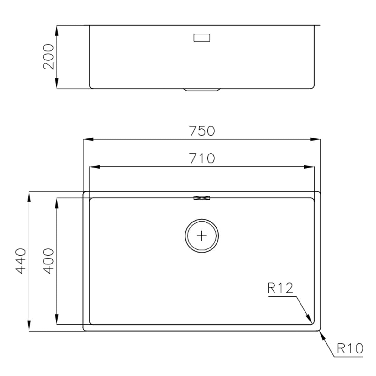 Foster S4001 Kitchen Sink Brushed Stainless Steel 750x440mm