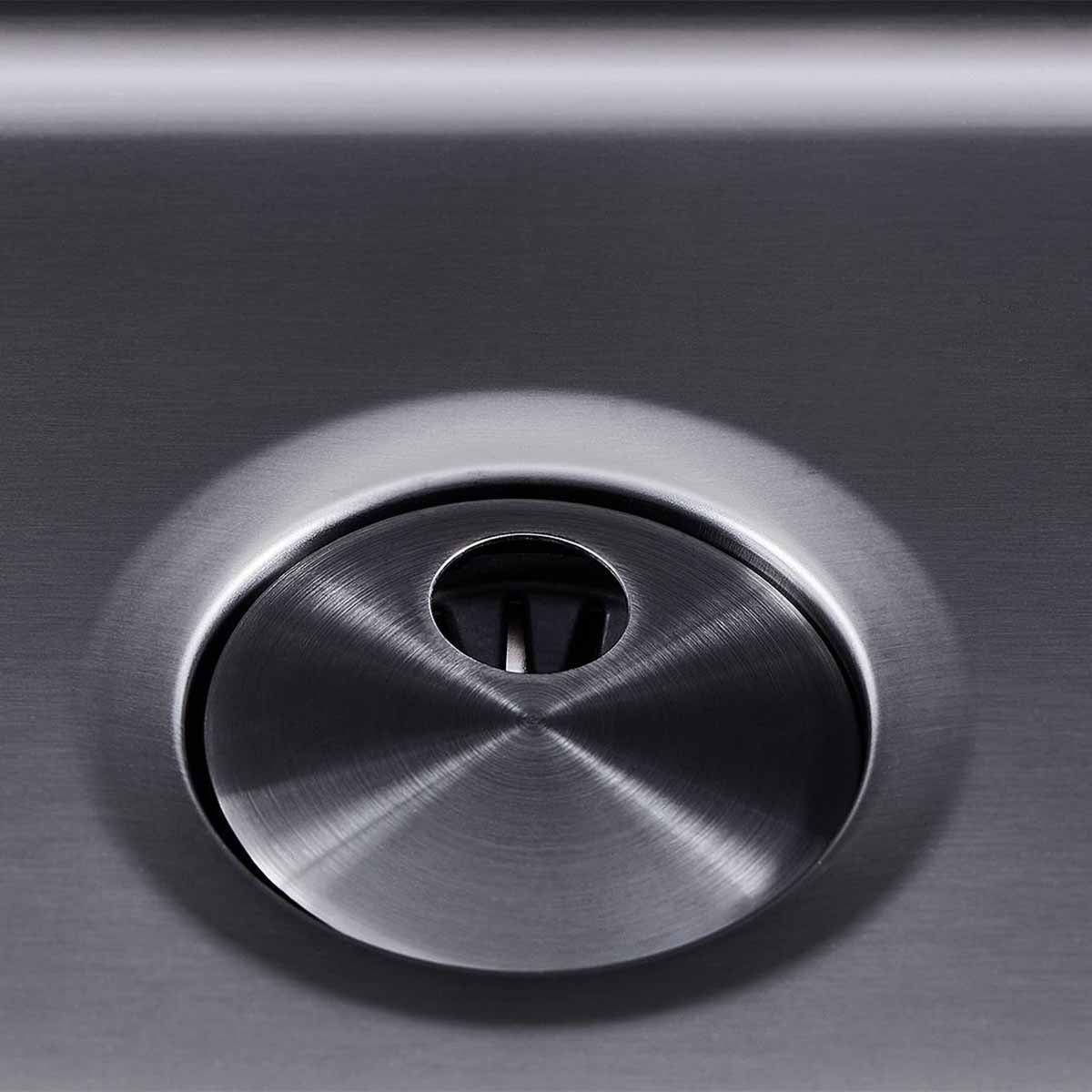 Foster Skin Double Kitchen Sink 750 Gun Metal PVD Close Up