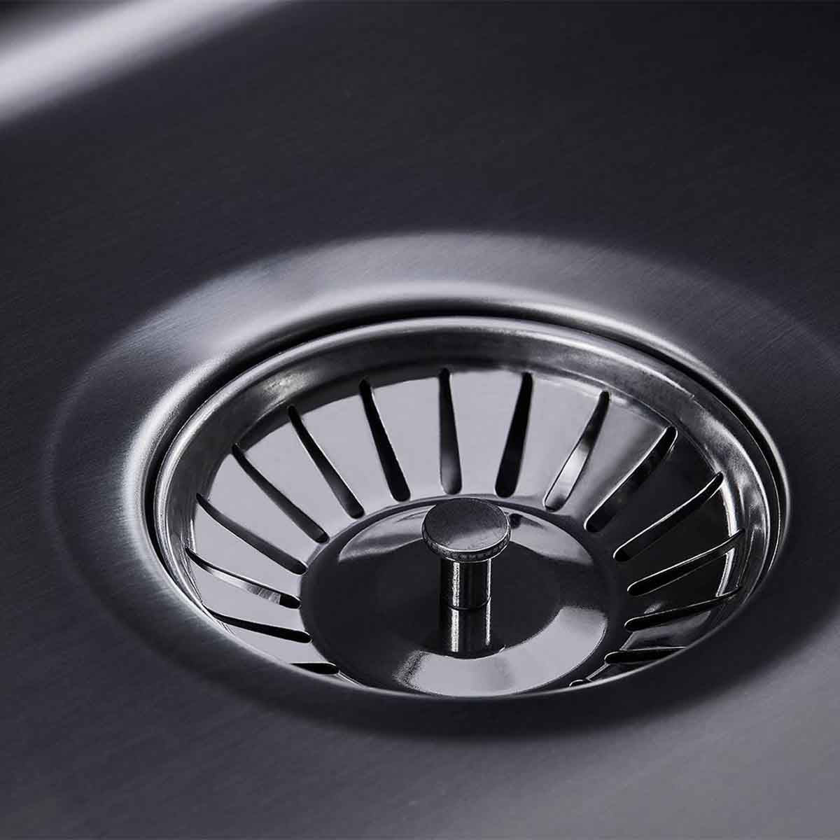 Foster Skin Double Kitchen Sink 750 Gun Metal PVD Close Up