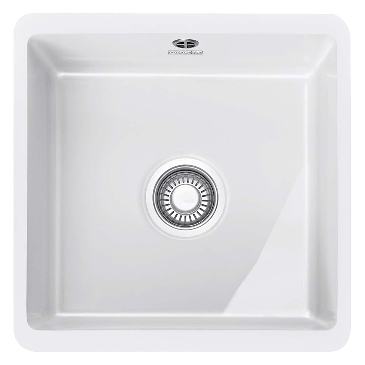 Franke Kubus KBK 110 40 Single Bowl Ceramic Undermount Kitchen Sink 445x445mm White