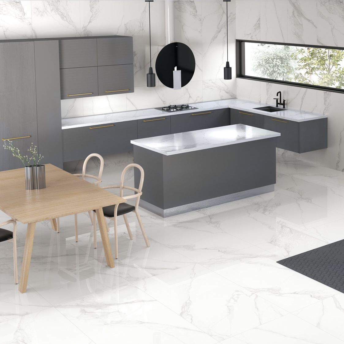 Marmi Bianco Supremo Marble Effect Porcelain Tile 60x120cm Polished