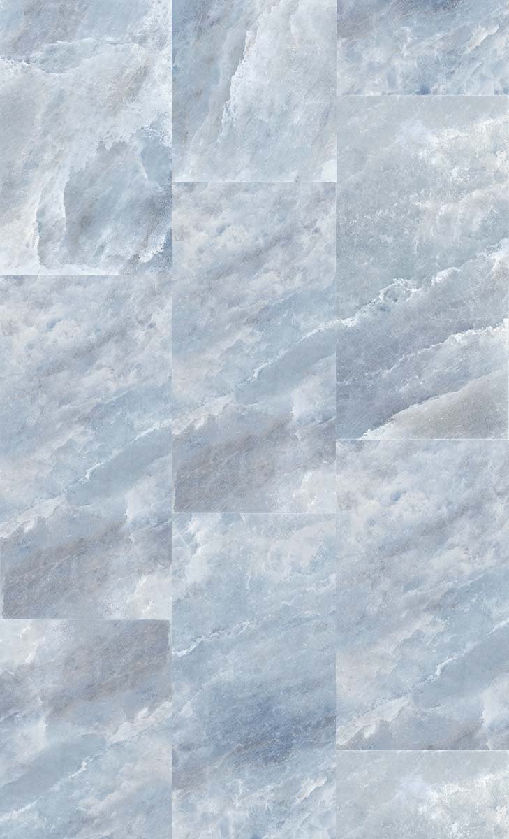 Riviera Onyx Blue Rock Salt Effect Porcelain Tile 60x120cm Polished Collage