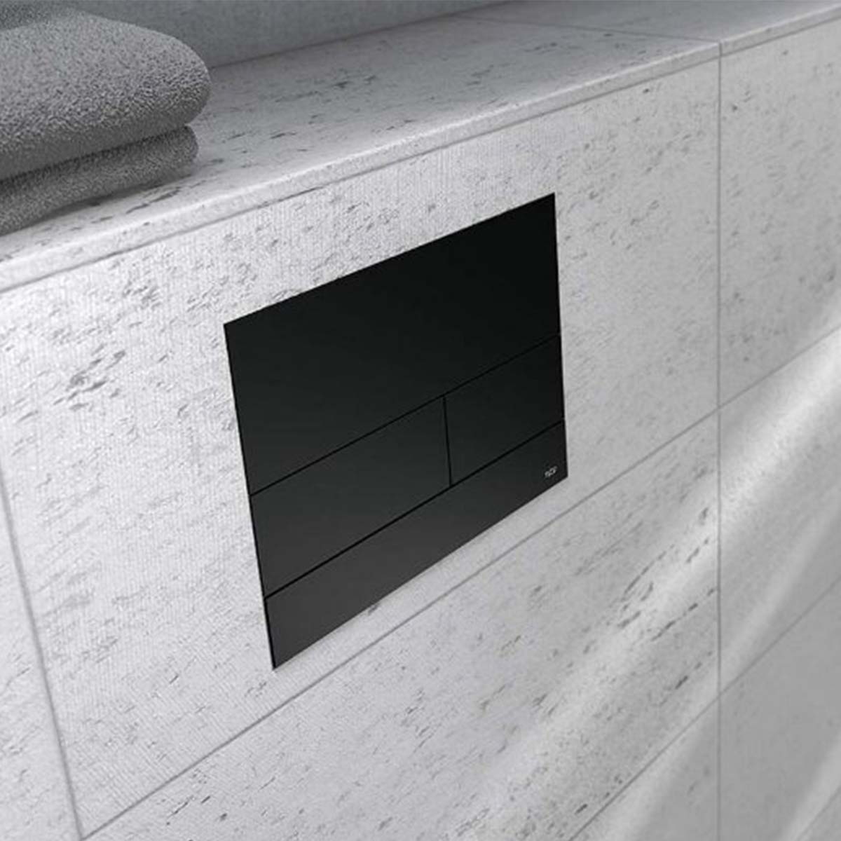 tece square dual flush plate square matt black