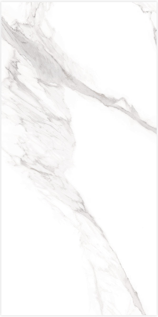 Torano Bianco Marble Effect Porcelain Tile Polished 60 x 120cm Pattern