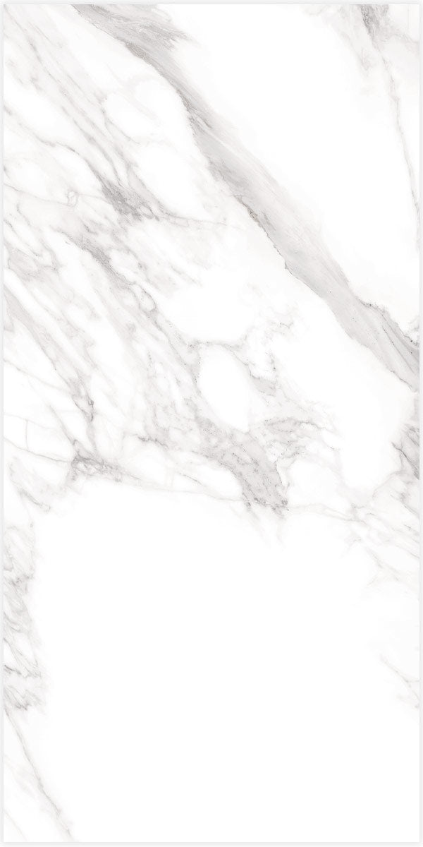 Torano Bianco Marble Effect Porcelain Tile Polished 60 x 120cm Pattern