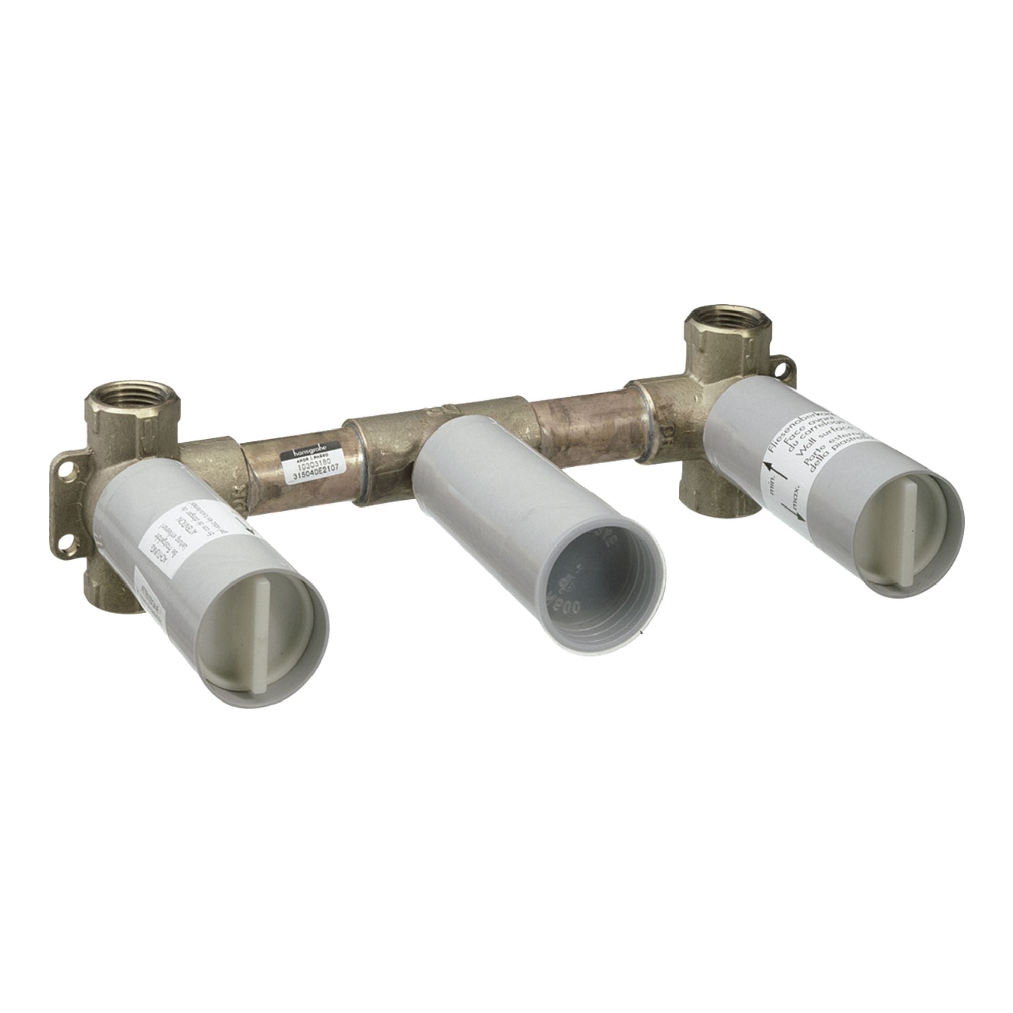 Axor Citterio C Wall Mounted 3 Hole Bath Shower Mixer With Handset - Cubic Cut Basic Set 
