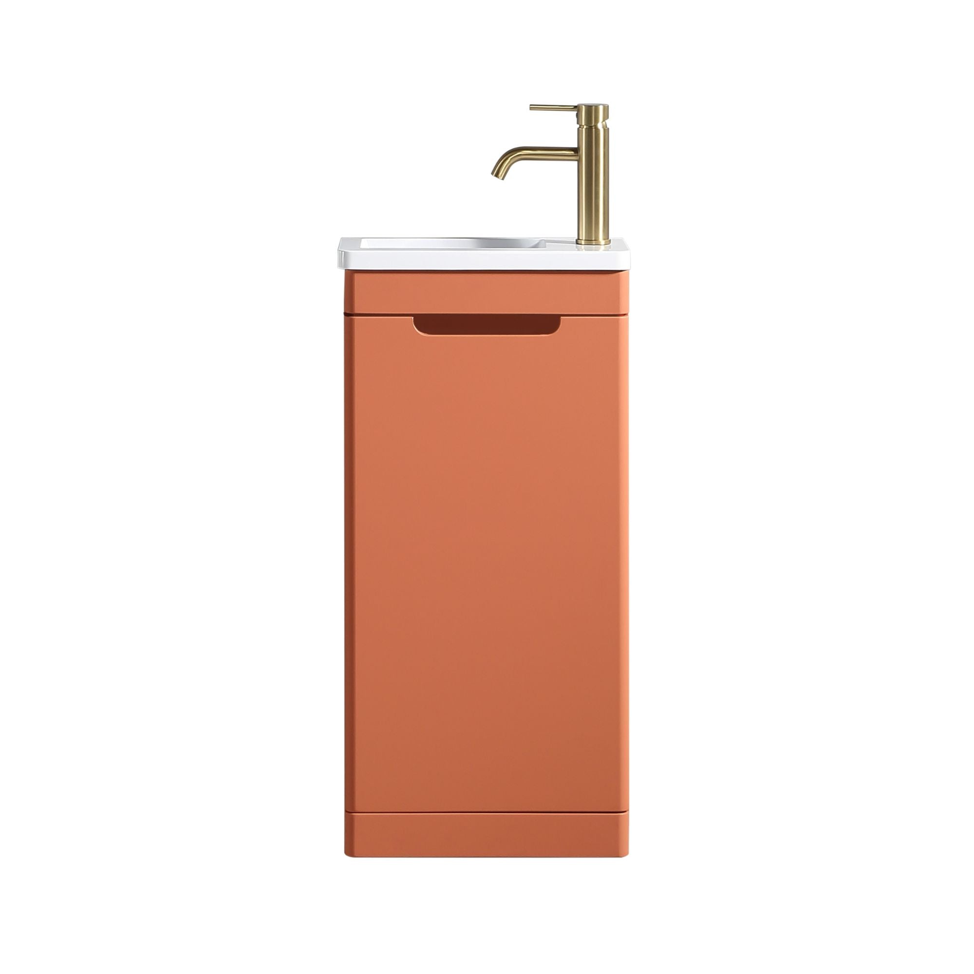 Ayr 400mm Floorstanding Cloakroom Vanity Unit With Composite Basin Bruciata Orange Deluxe Bathrooms