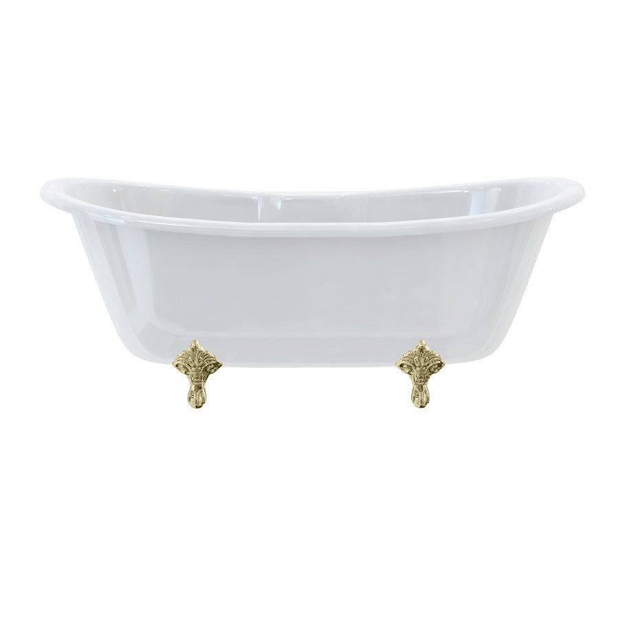 Burlington Bateau Freestanding Double-Ended Bath 1700mm with Gold Feet