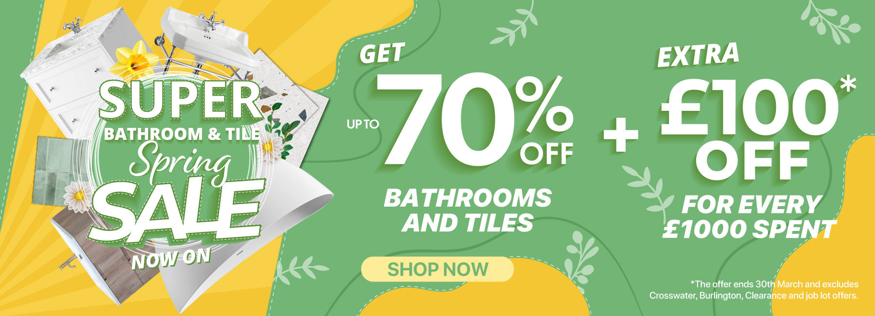  spring bathroom and tile sale banner