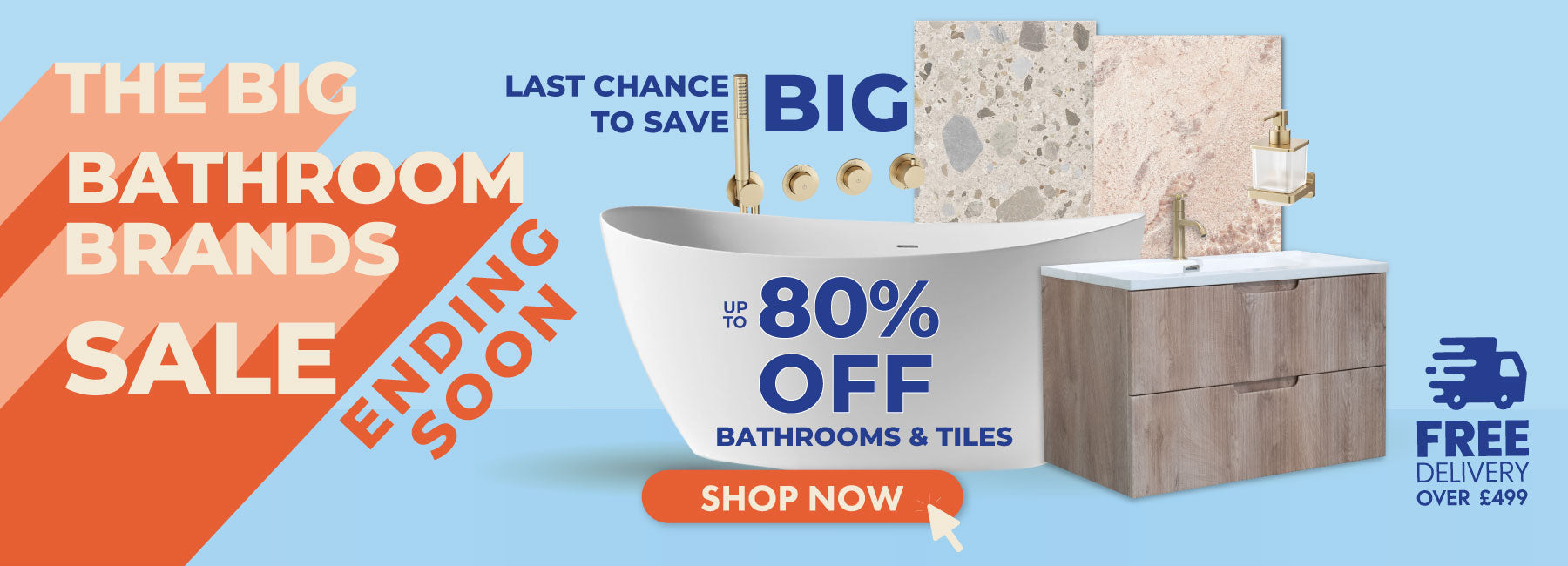 Up to 80% Off BIG Bathroom Brands Sale banner