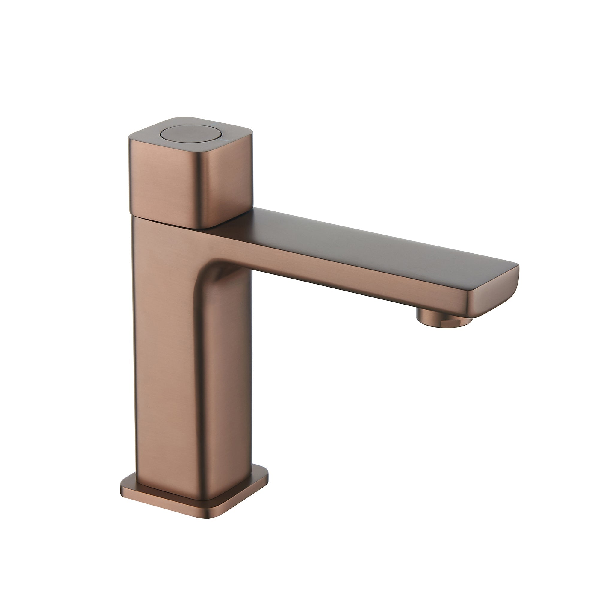 brisbane square push button basin mixer brushed bronze