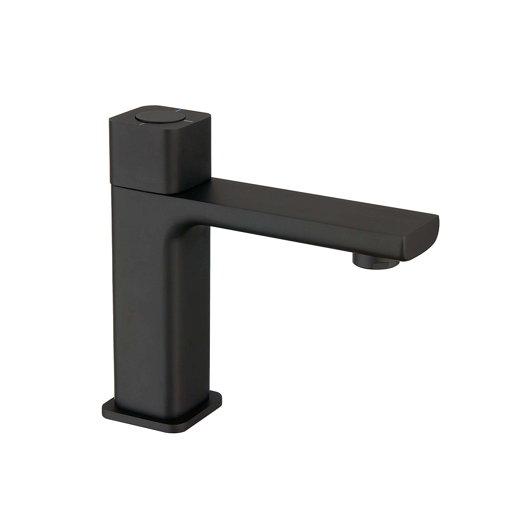 brisbane square push button basin mixer matt black
