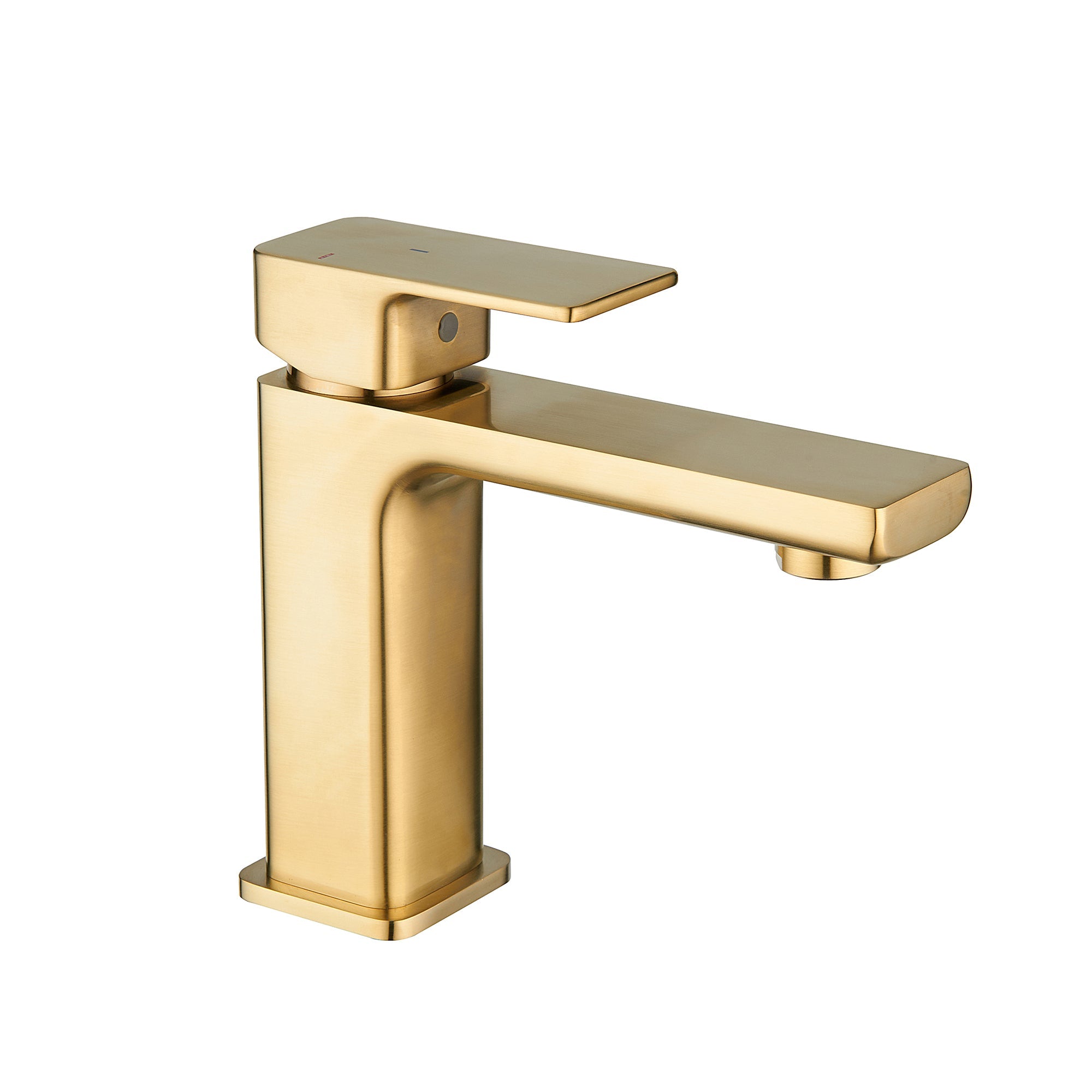 brisbane square single lever basin mixer brushed brass