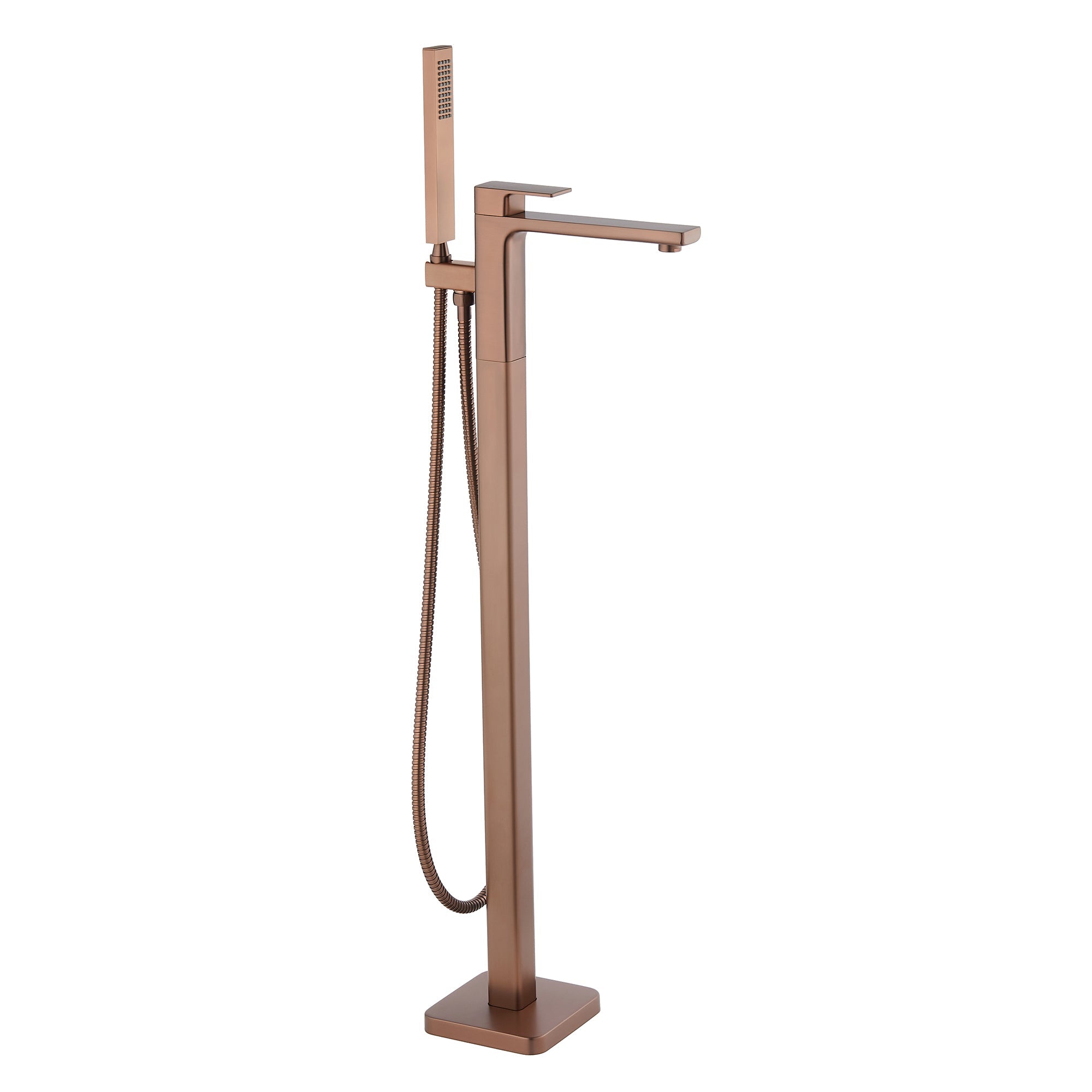 brisbane square single lever floorstanding bath shower mixer brushed bronze