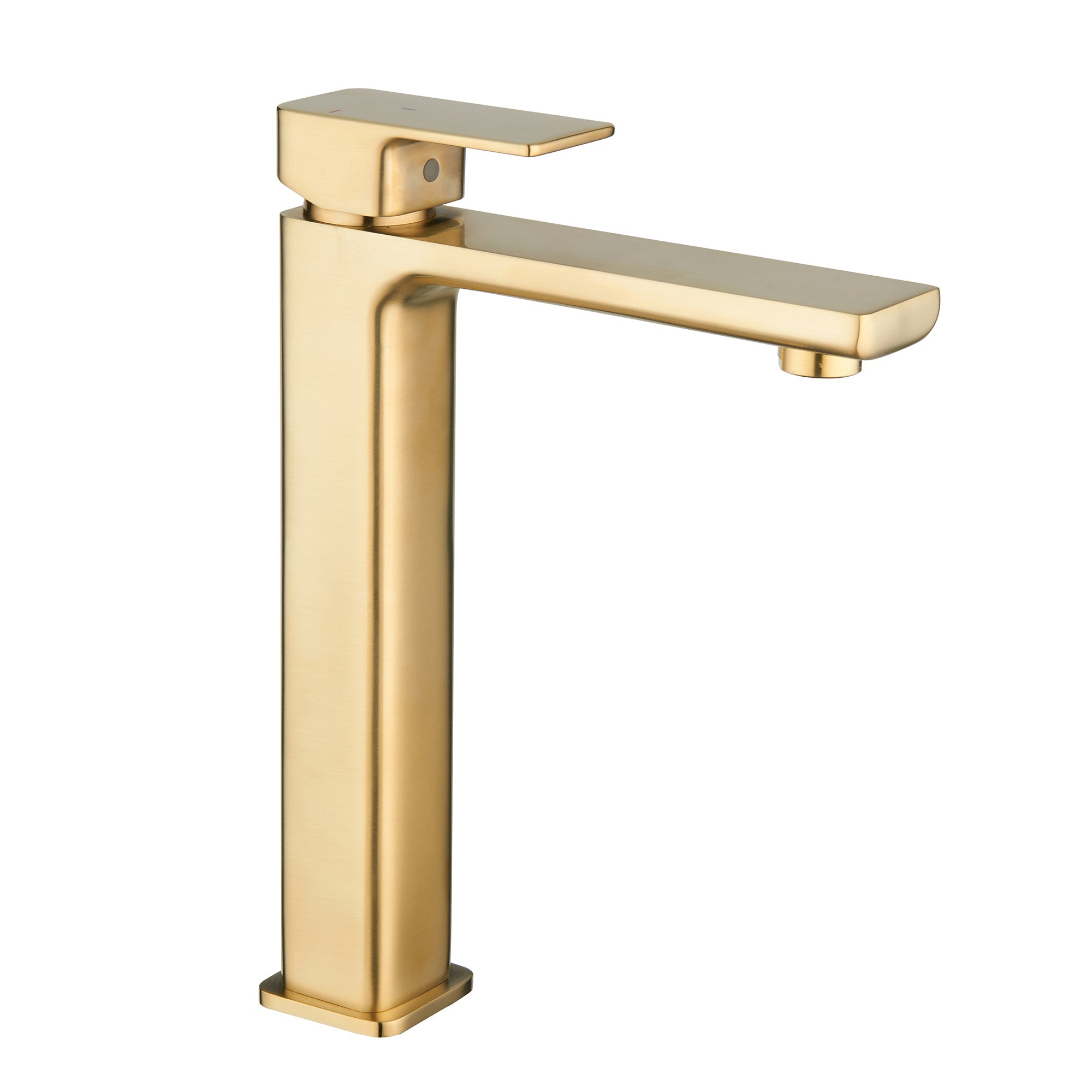 brisbane square single lever tall basin mixer brushed brass