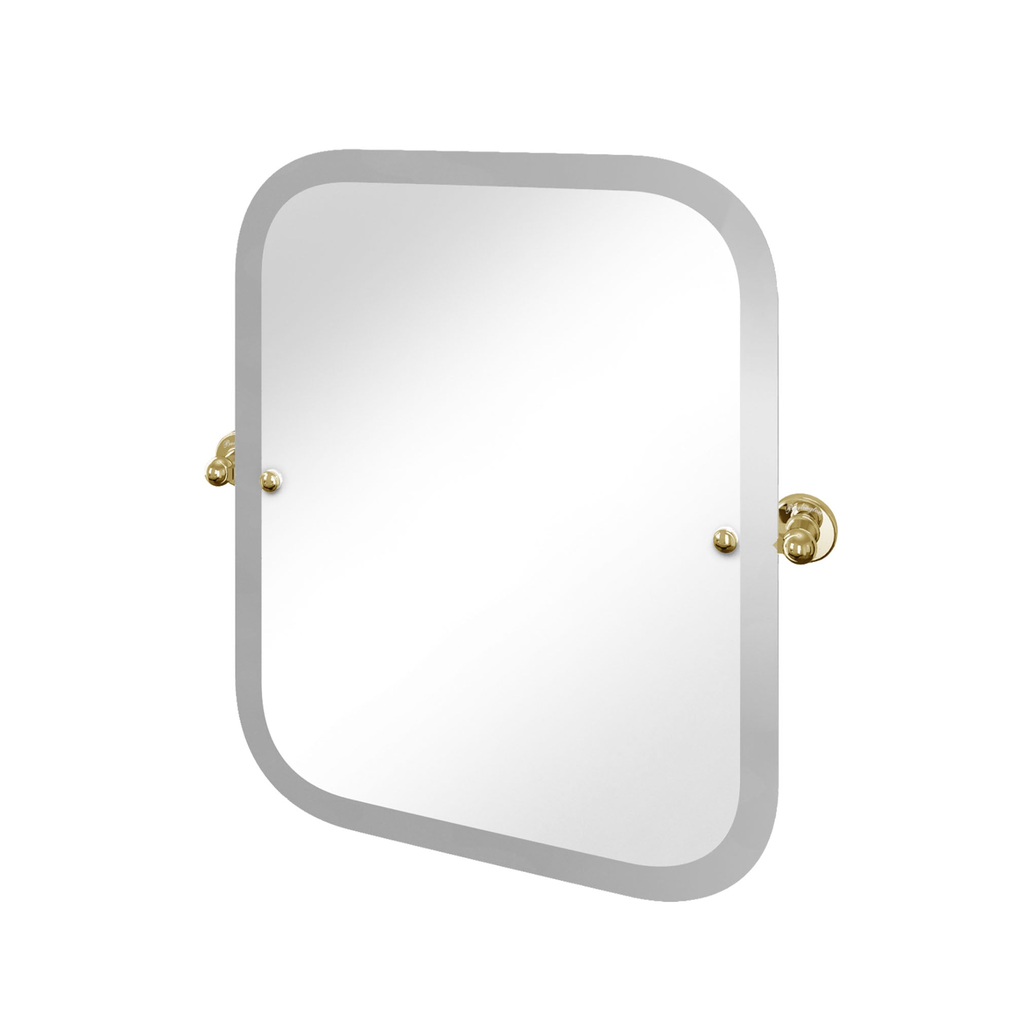 burlington arcade swivel mirror with curved corners 590mm gold