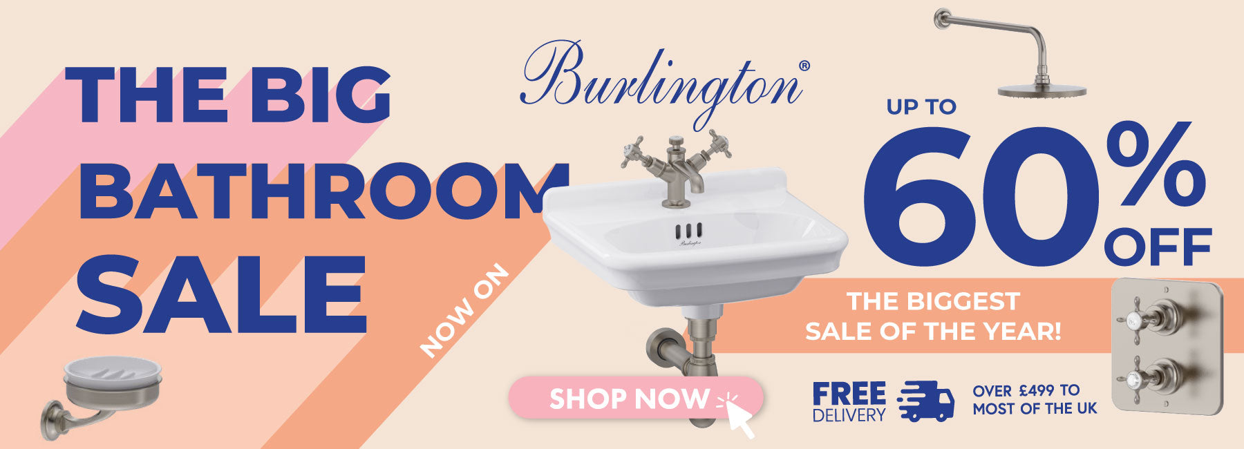 Enjoy up to 60% off Burlington in The Big Bathroom Sale banner