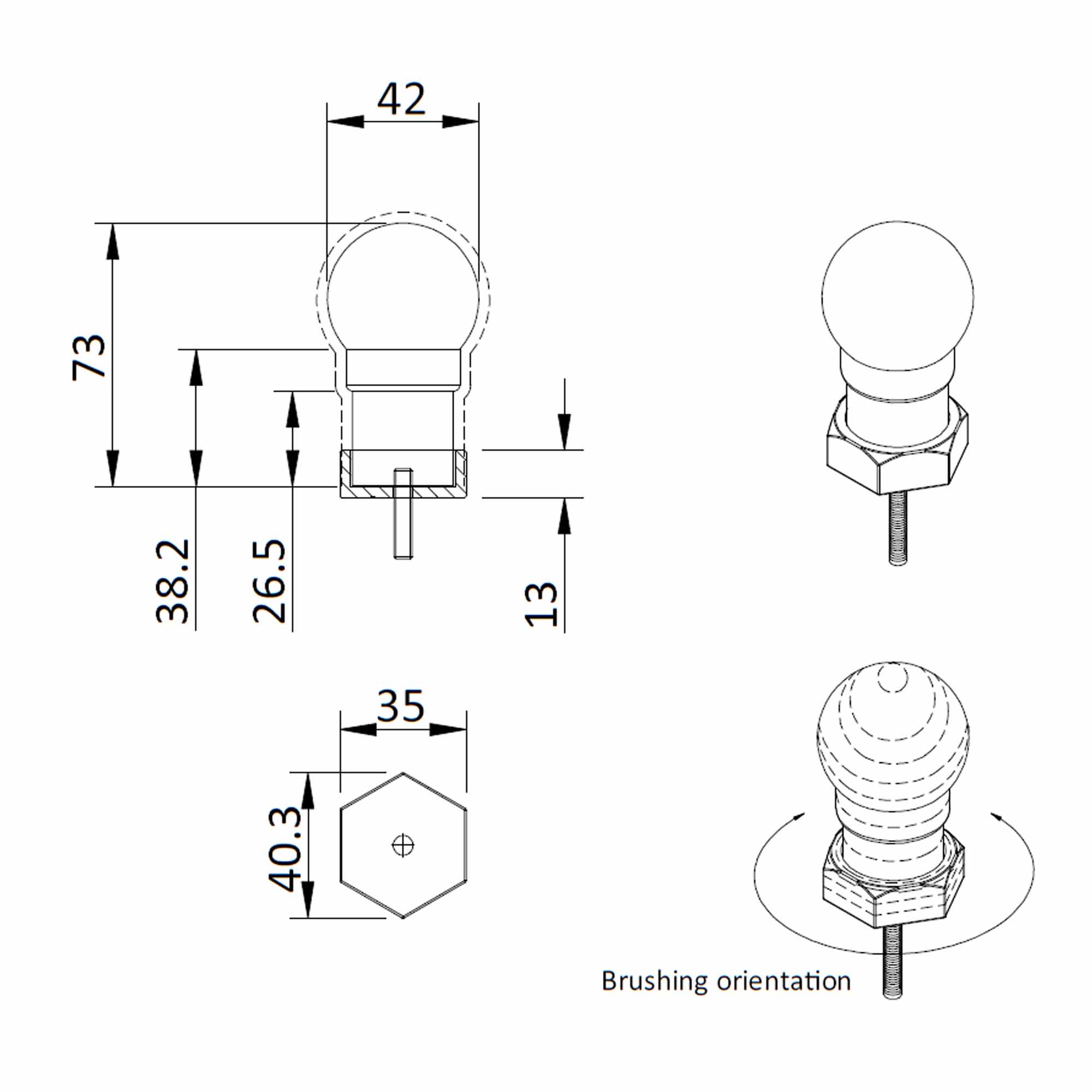 burlington classique 1850 finial dimensions