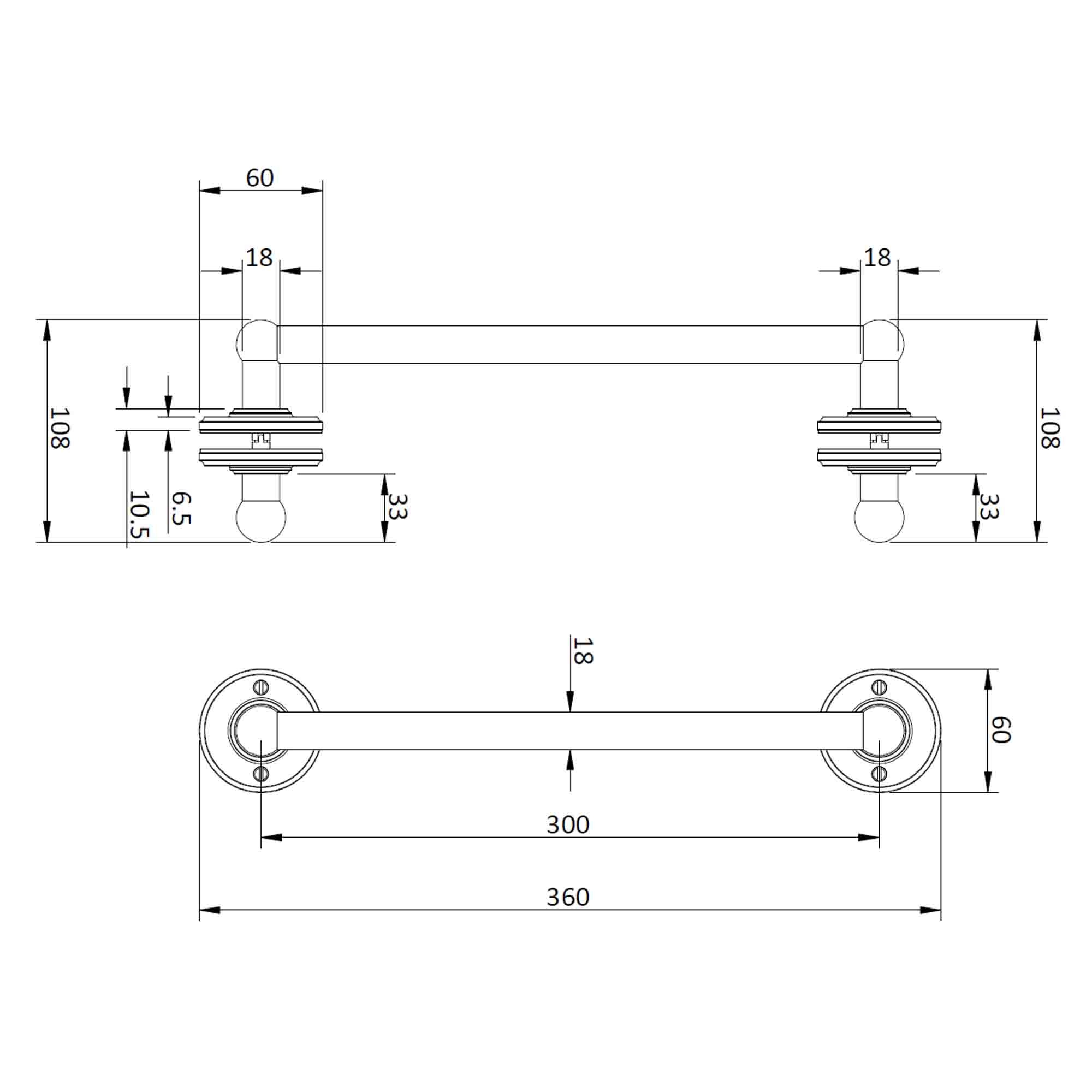 burlington classique 1850 handle dimensions