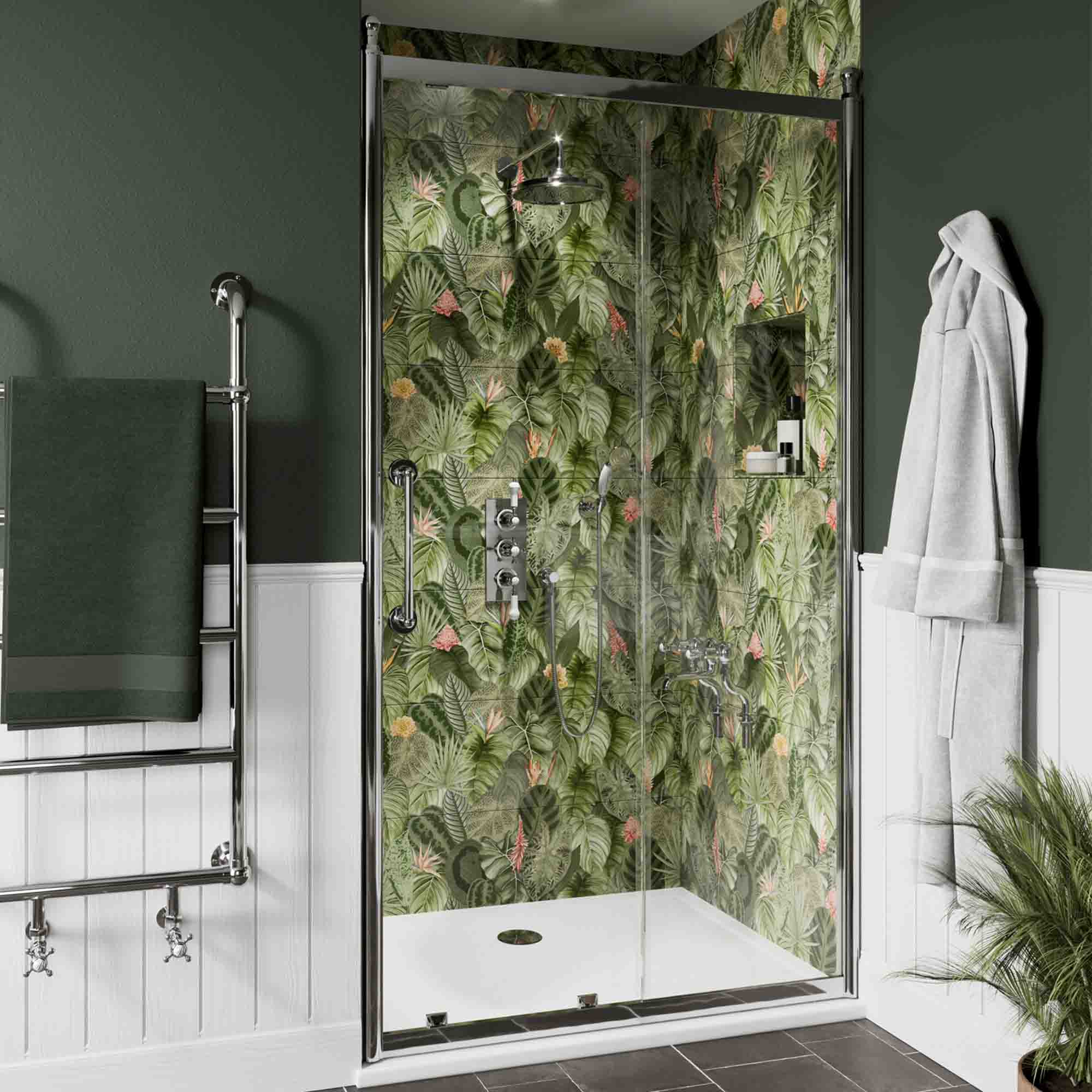 burlington classique sliding shower door in recess 1850 handle chrome