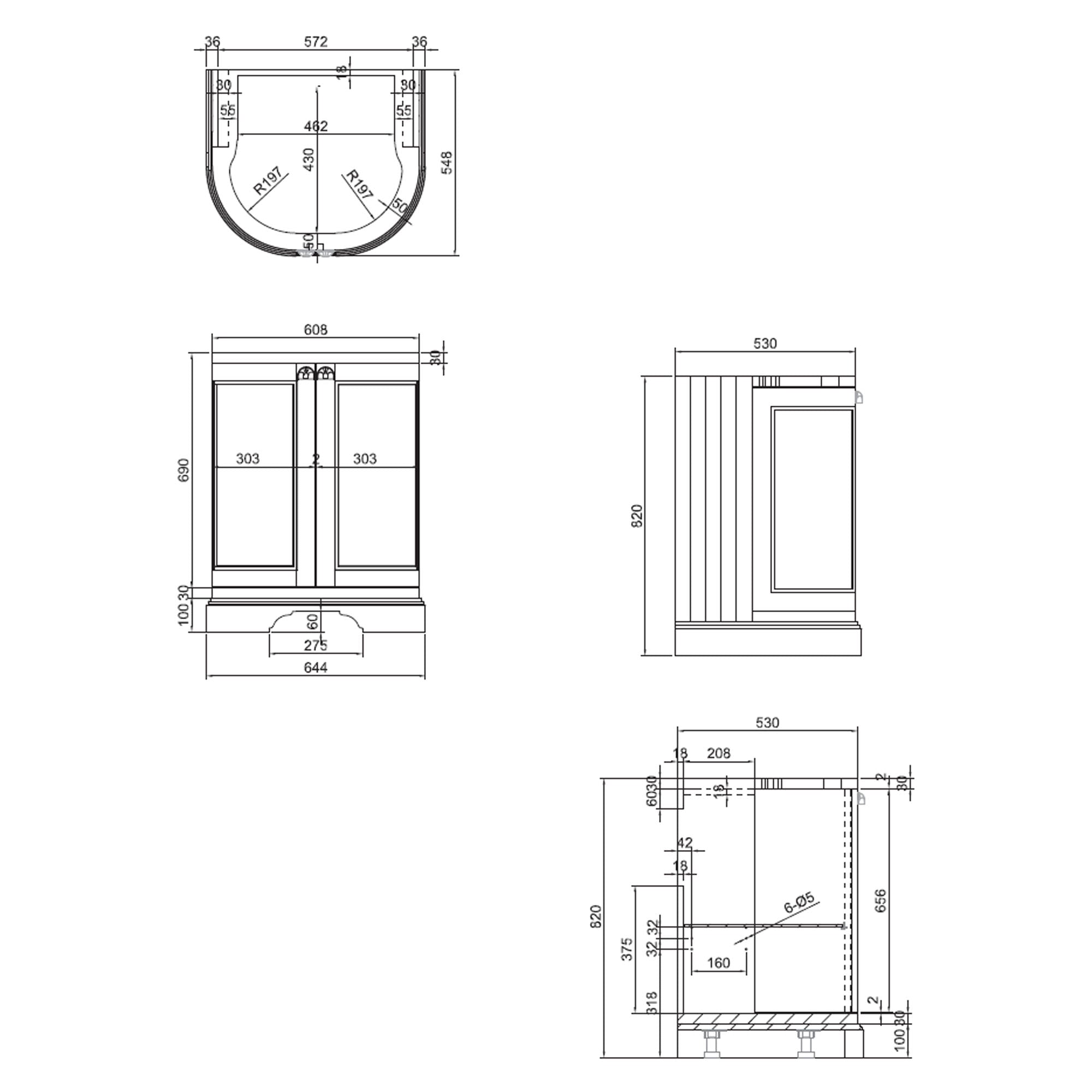 burlington freestanding 650 curved basin dimensions