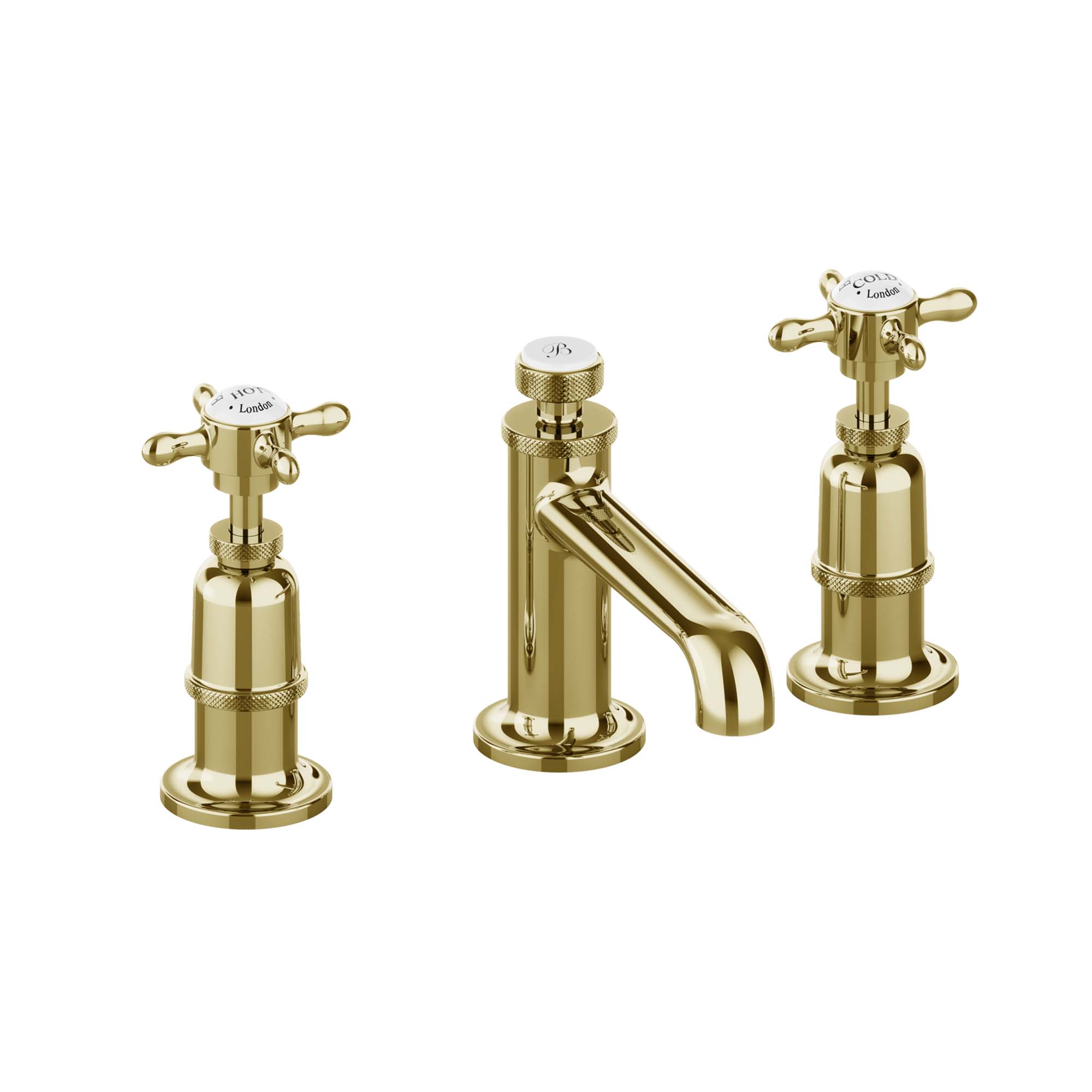 burlington guild 3 hole deck mounted basin mixer tap gold