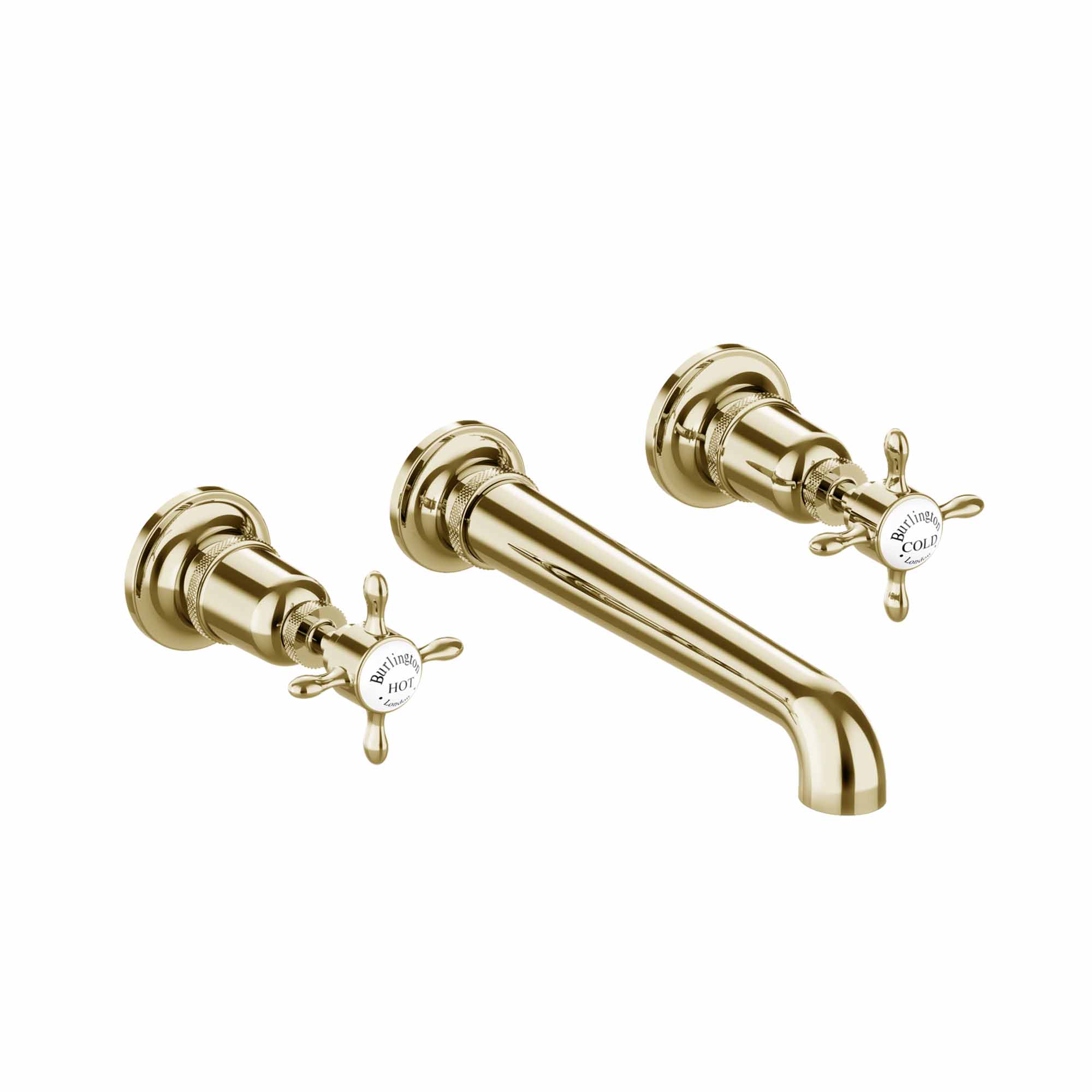 burlington guild 3 hole wall mounted basin mixer tap gold