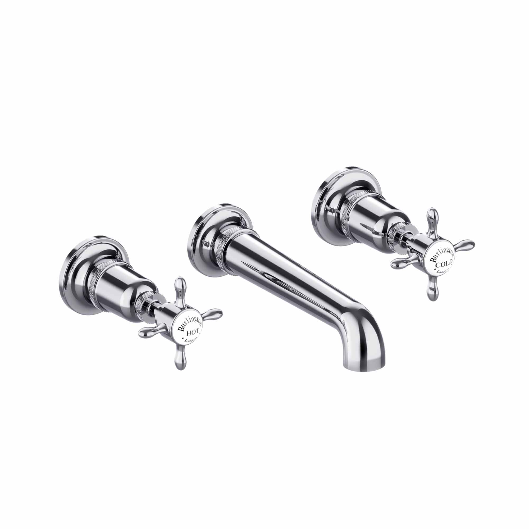 burlington guild 3 hole wall mounted bath mixer tap chrome