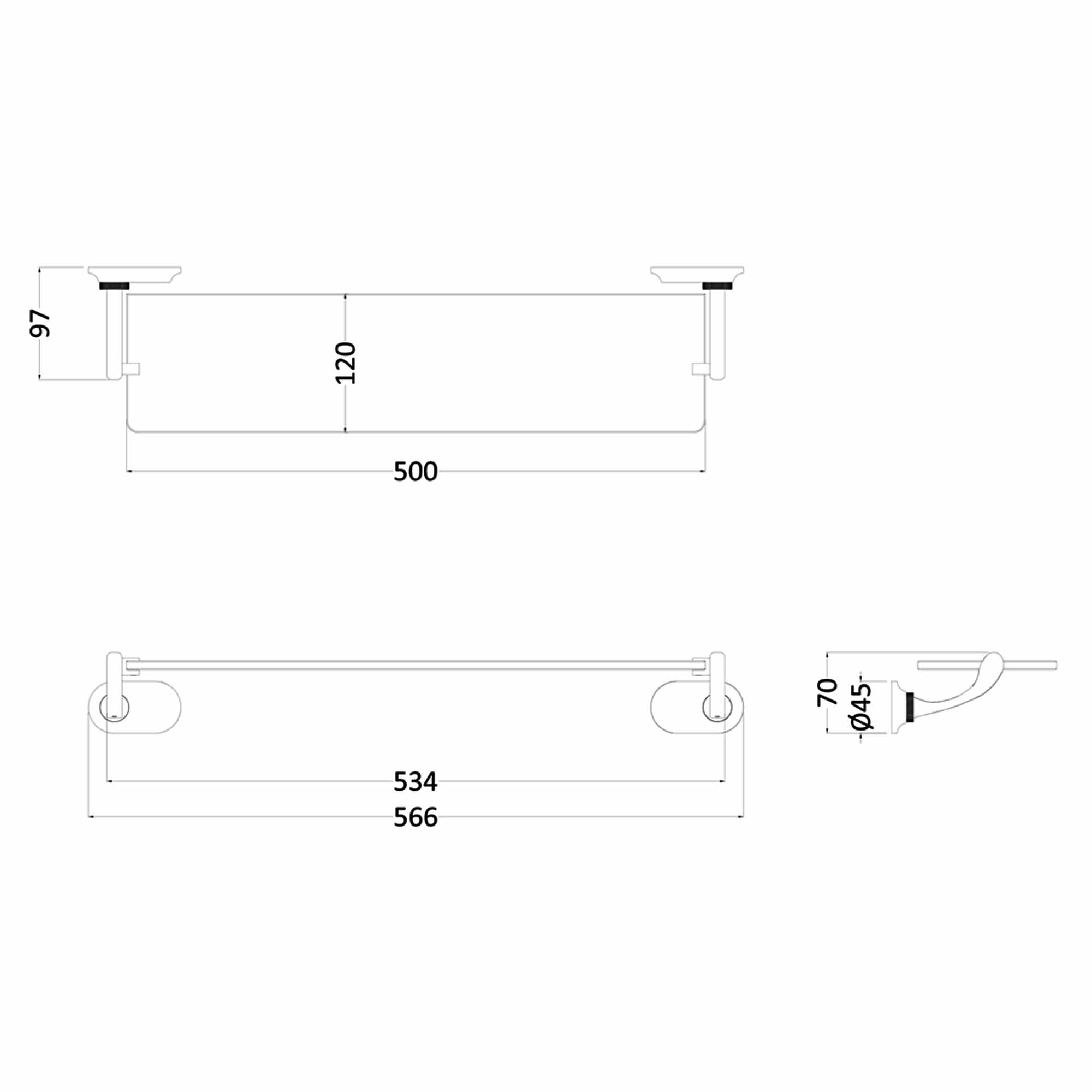 burlington guild 500 glass shelf dimensions